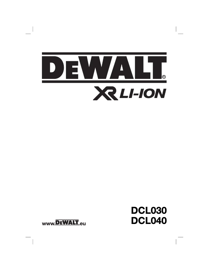 Page n°1 - Manuel utilisateur DeWalt DCL040