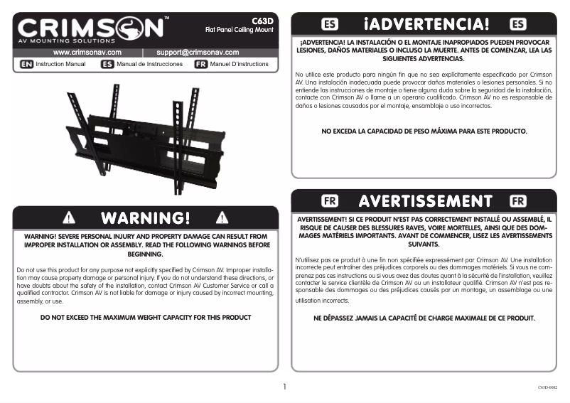 Página 1 del manual Manual de usuario Crimson C63D