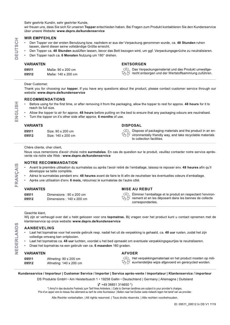 Page n°1 - Manuel utilisateur VitalMaxx 09512