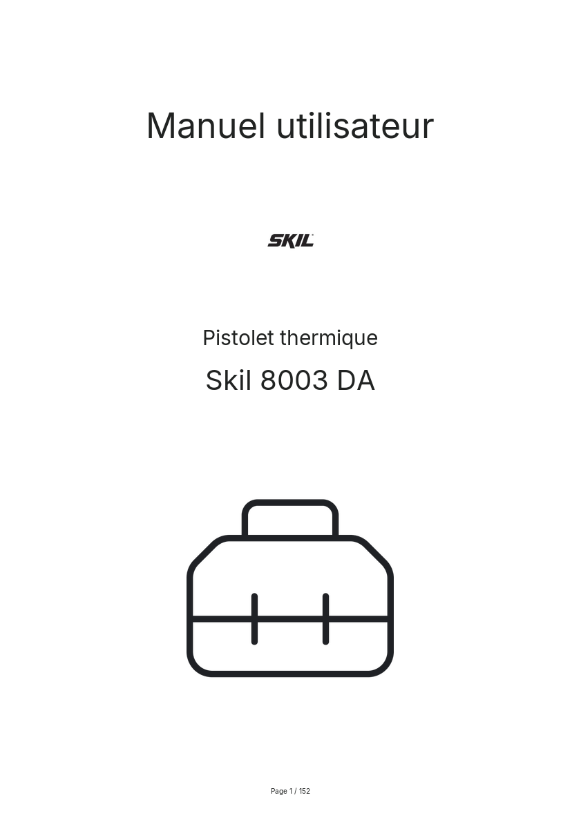 Page 1 de la notice Manuel utilisateur Skil 8003 DA