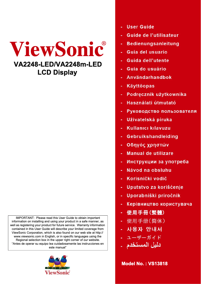 Image de la première page du manuel de l'appareil VA2248-LED