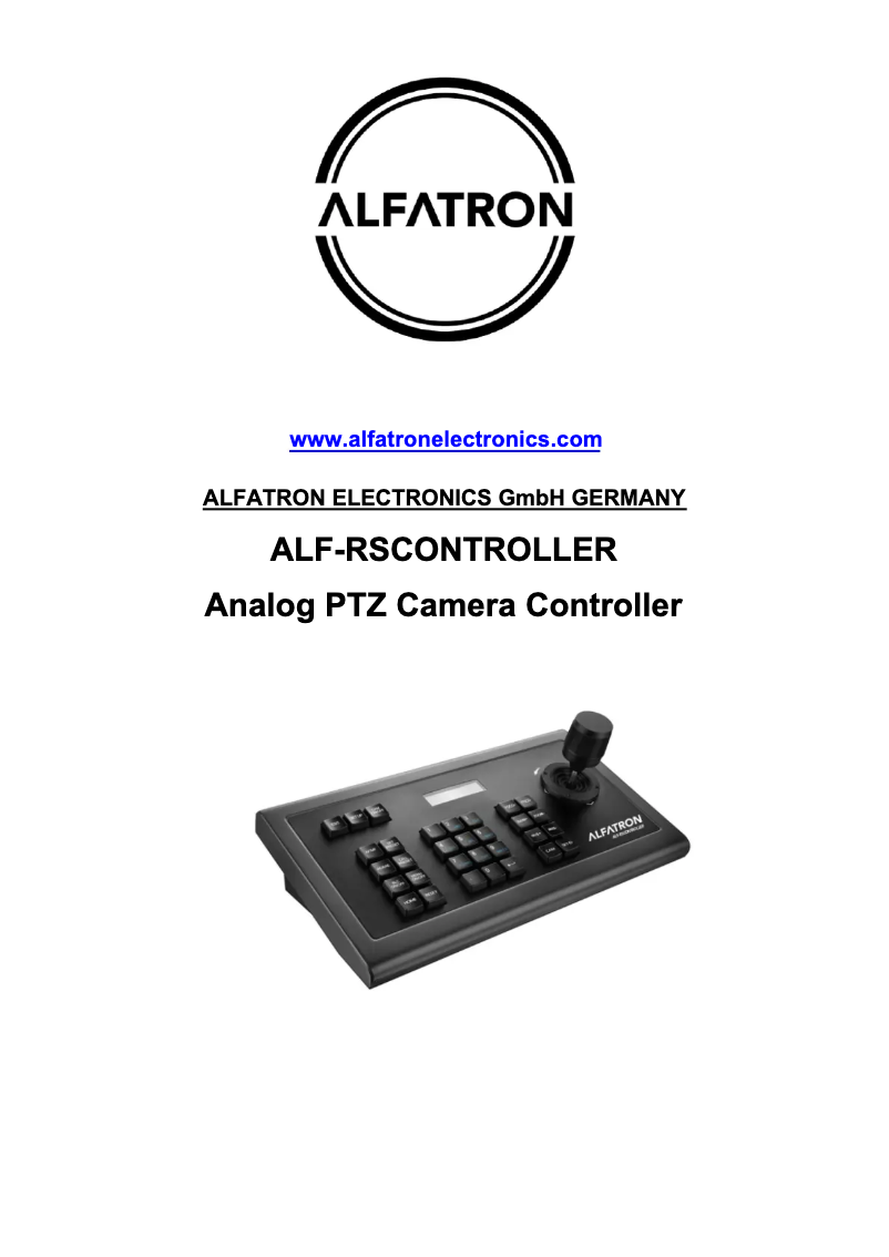 Image de la première page du manuel de l'appareil ALF-RSCONTROLLER