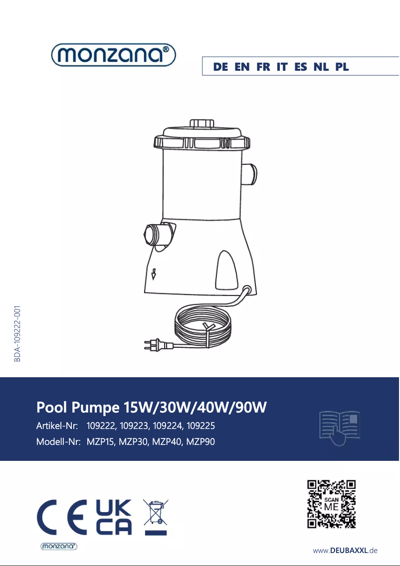 Image de la première page du manuel de l'appareil MZP15
