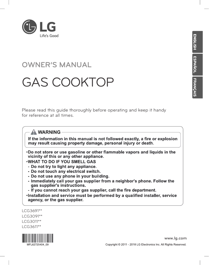 Image de la première page du manuel de l'appareil LCG3011BD