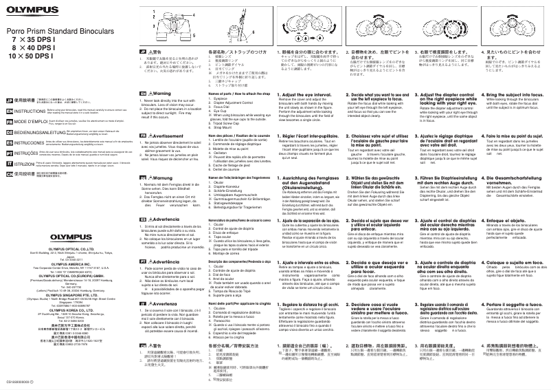 Page n°1 - Manuel utilisateur Olympus Trooper 7x35 DPS I