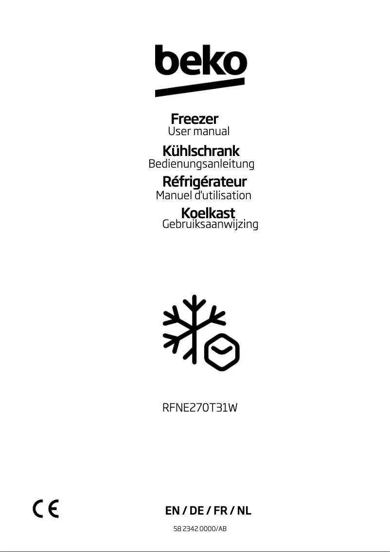 Page 1 de la notice Manuel utilisateur Beko RFNE270T31W