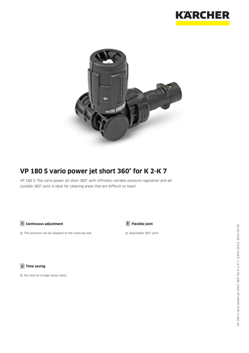 Image de la première page du manuel de l'appareil VP 180