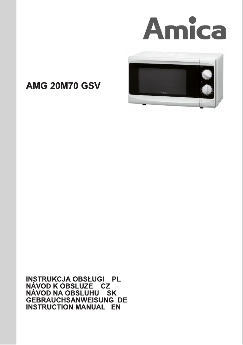 Image de la première page du manuel de l'appareil AMG20M70GSV