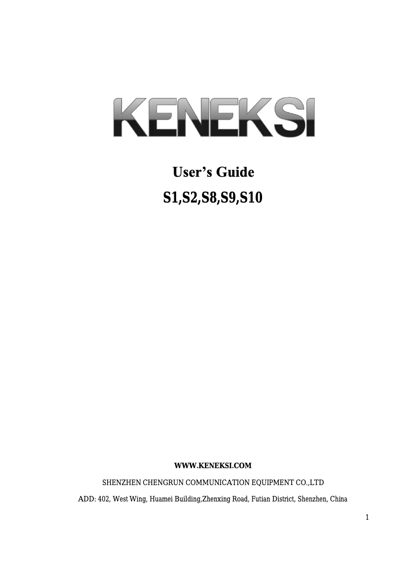 Página 1 del manual Manual de usuario Keneksi S9