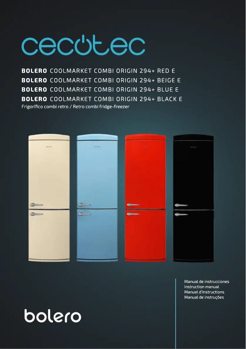 Page 1 de la notice Manuel utilisateur Cecotec Bolero CoolMarket Combi Origin 300