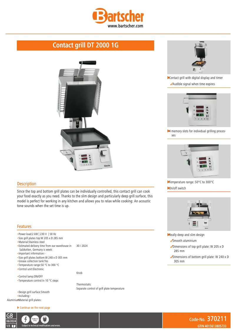 Image de la première page du manuel de l'appareil DT 2000 1G