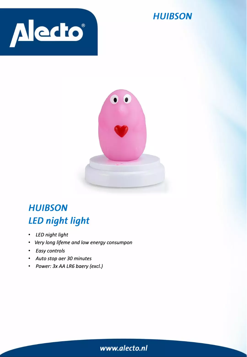 Image de la première page du manuel de l'appareil Huibson