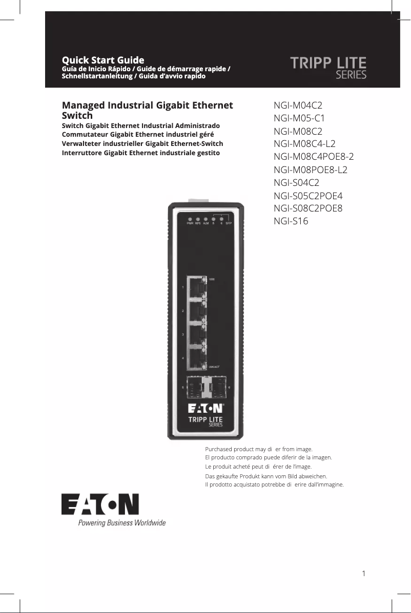 Page n°1 - Manuel utilisateur Tripp Lite NGI-M08C4POE8-2