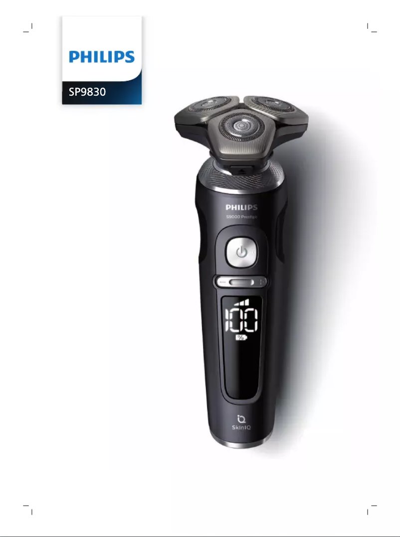 Page 1 de la notice Manuel utilisateur Philips S9000 Prestige SP9830
