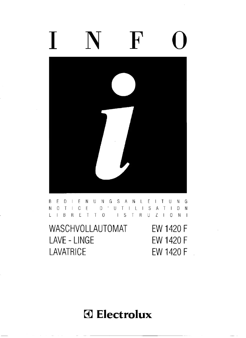 Page 1 de la notice Manuel utilisateur Electrolux EW1420N