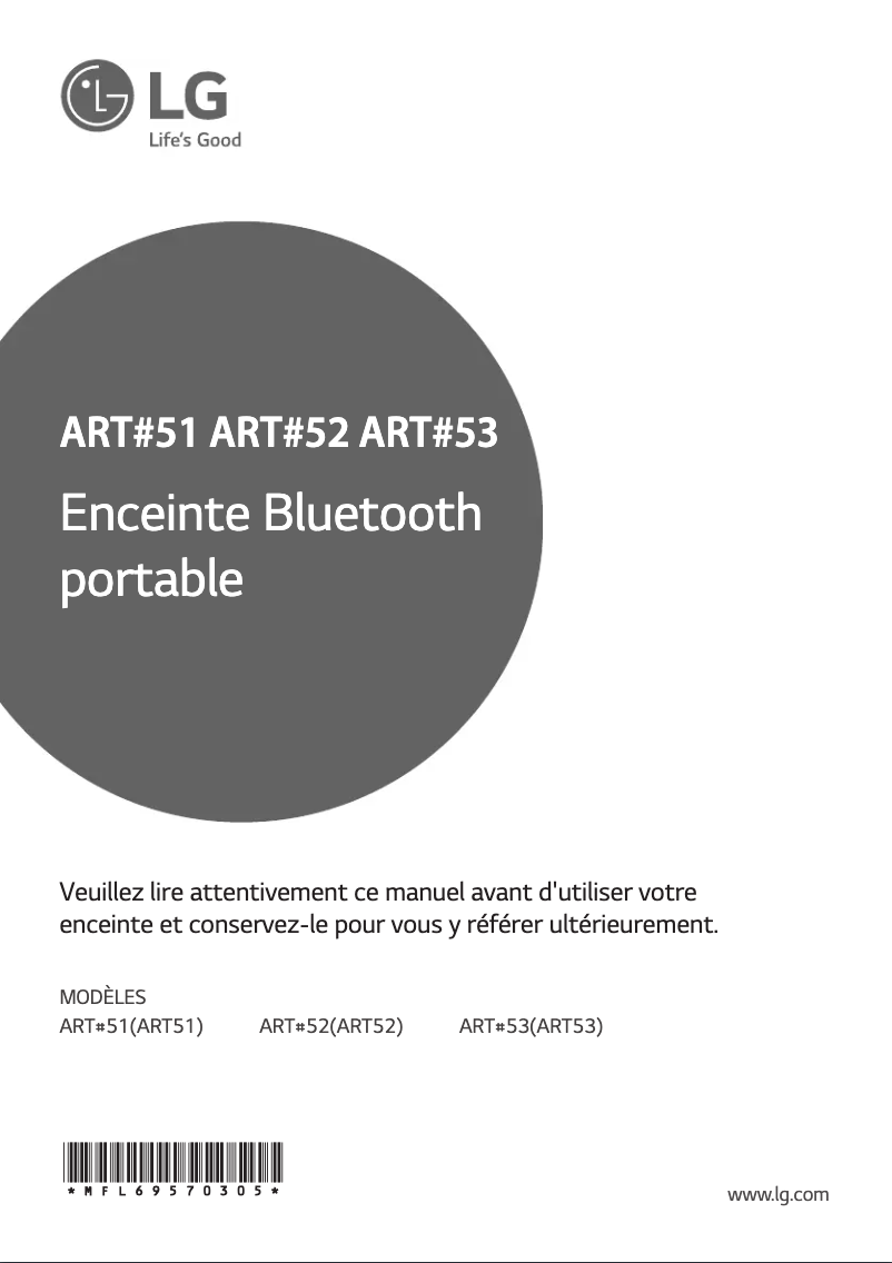 Page n°1 - Manuel utilisateur LG ART52