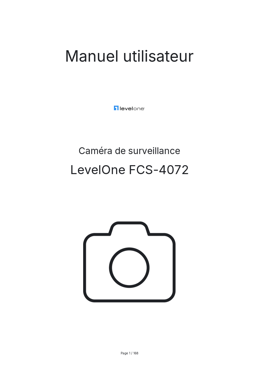 Page n°1 - Manuel utilisateur LevelOne FCS-4072