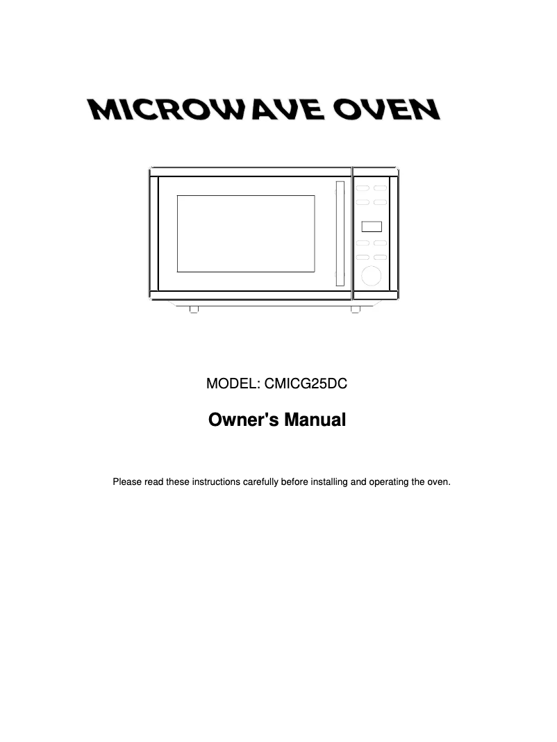 Page 1 de la notice Manuel utilisateur Corbero CMICG25DC