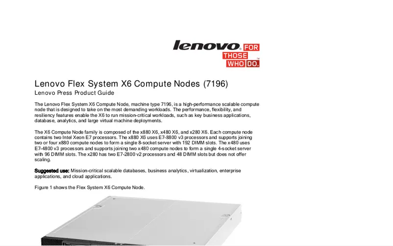 Image de la première page du manuel de l'appareil Flex System x880 X6