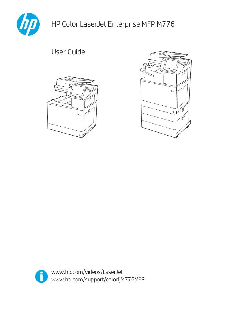 Image de la première page du manuel de l'appareil LaserJet Enterprise Flow M776z