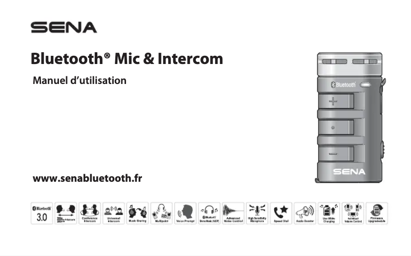 Page 1 de la notice Manuel utilisateur Sena Bluetooth Mic & Intercom