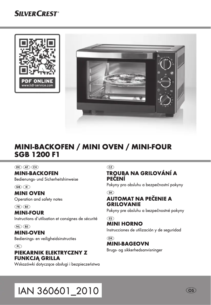 Page n°1 - Manuel utilisateur SilverCrest SGB 1200 F1