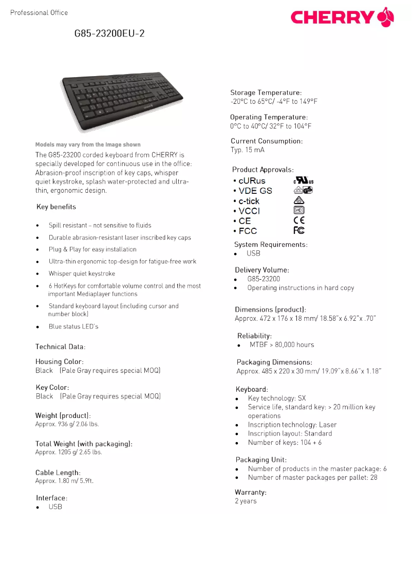 Page 1 de la notice Brochure Cherry STREAM 3.0