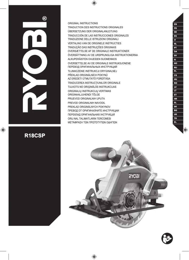 Page 1 de la notice Manuel utilisateur RYOBI R18CSP