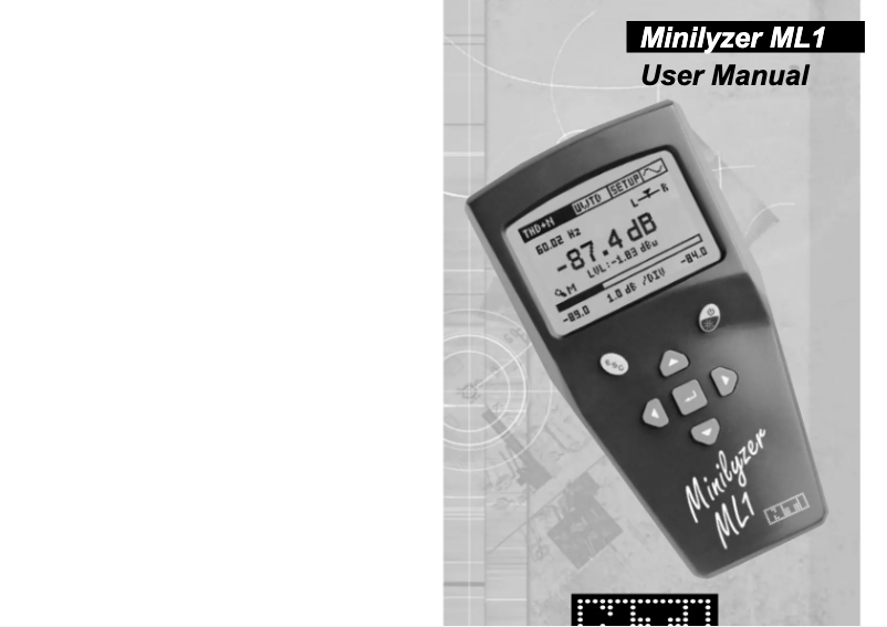 Page n°1 - Manuel utilisateur NTi Audio Minilyzer ML1