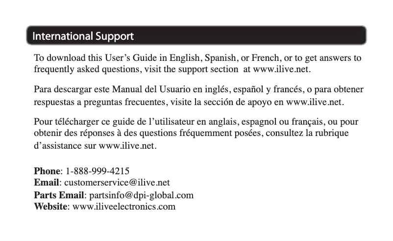 Page 1 de la notice Manuel utilisateur iLive ISB202S