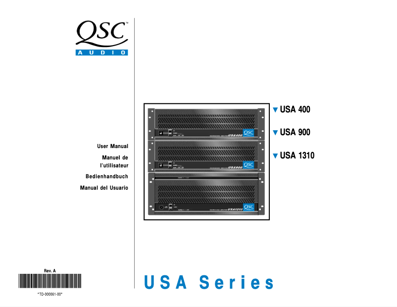 Page 1 of the manual User Manual QSC USA 900