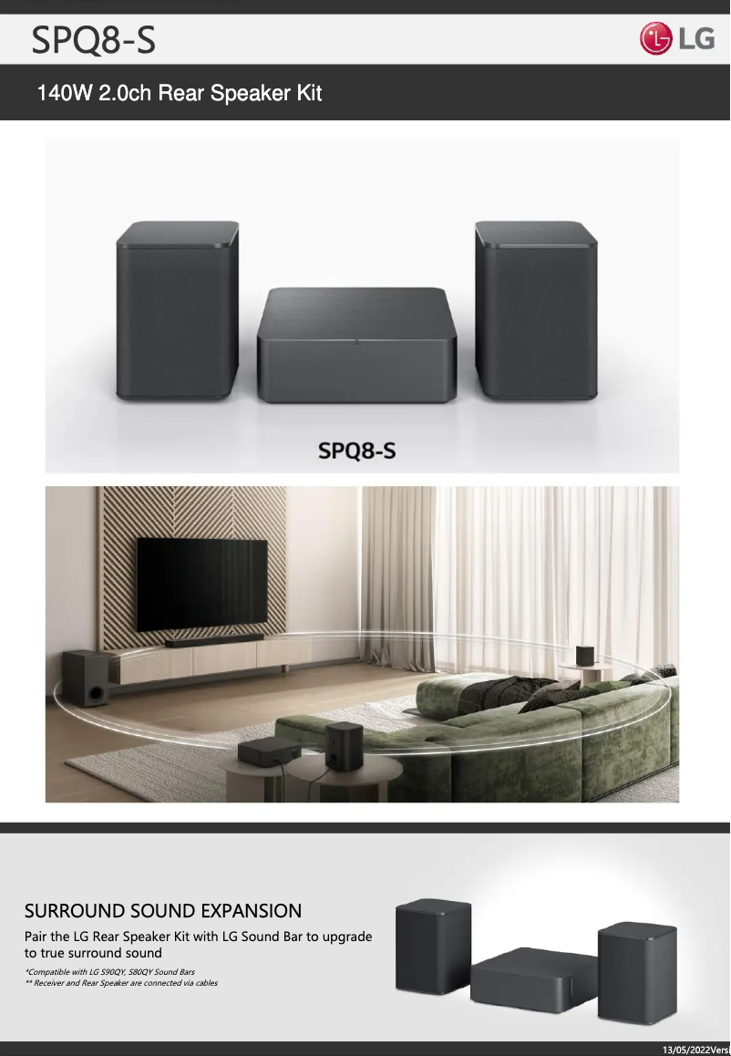 Página 1 del manual Ficha técnica LG SPQ8-S