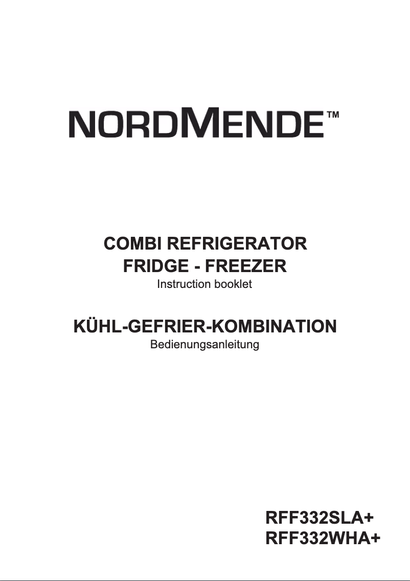 Page n°1 - Manuel utilisateur Nordmende RFF332WHAPLUS