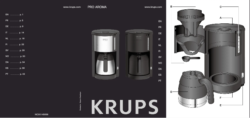 Image de la première page du manuel de l'appareil Pro Aroma KM305D