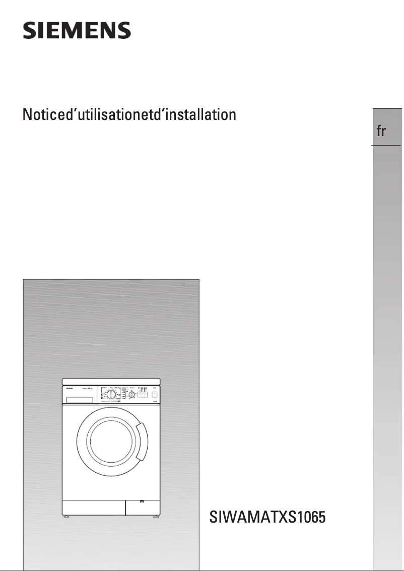 Image de la première page du manuel de l'appareil WXS1065FF