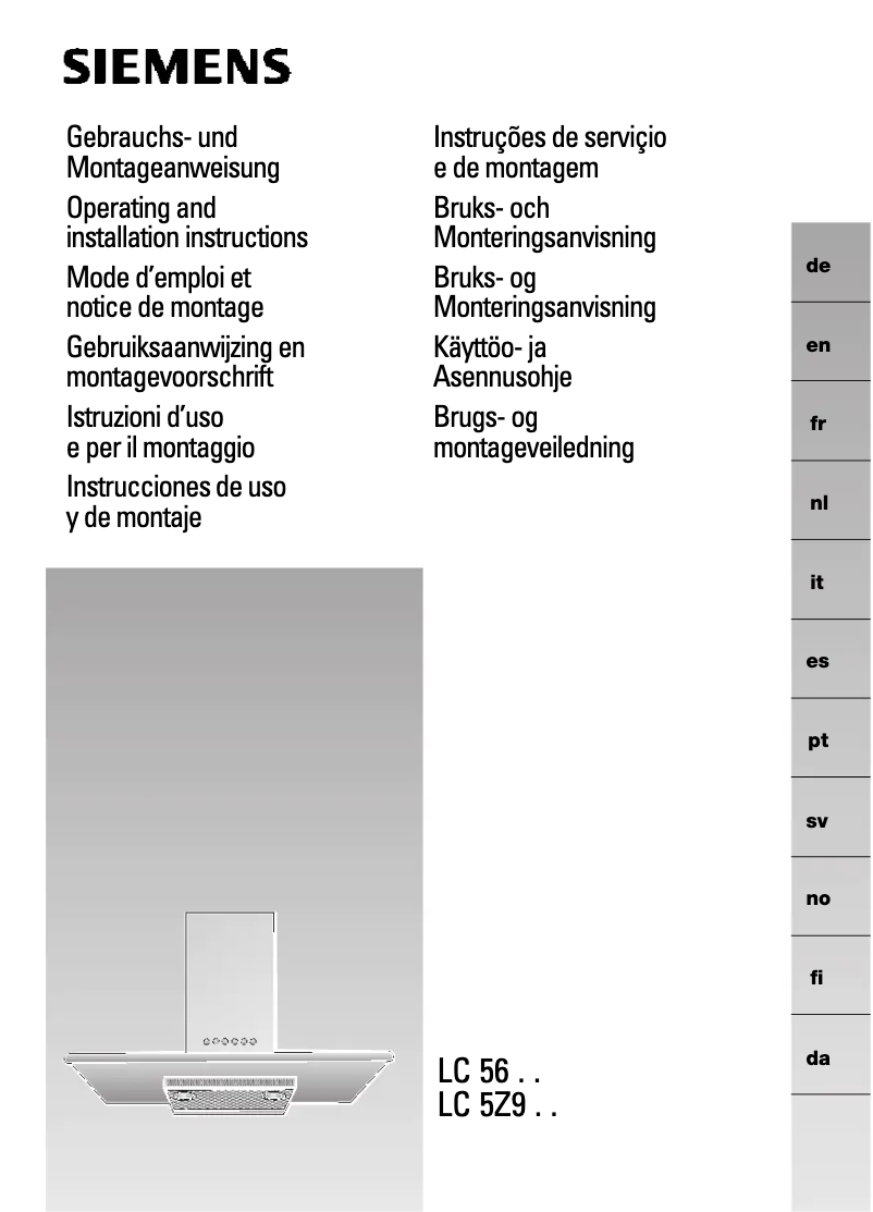 Page 1 de la notice Manuel utilisateur Siemens LC5Z950