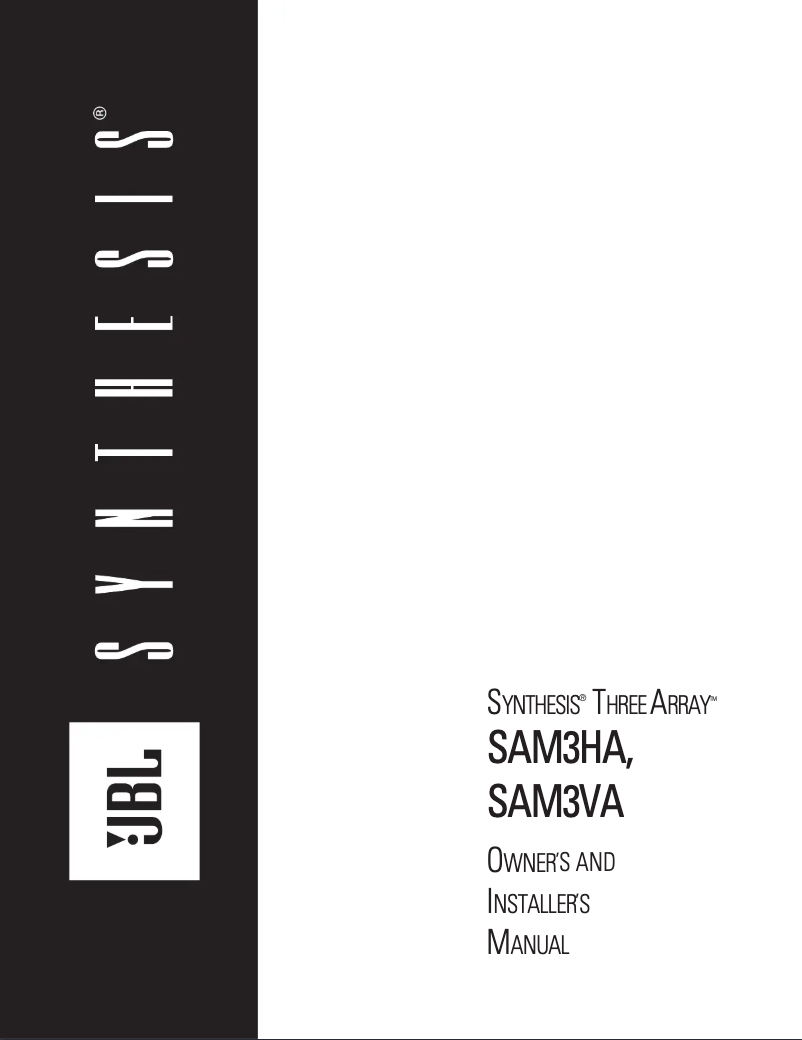 Page 1 de la notice Manuel utilisateur JBL Synthesis SAM3VA