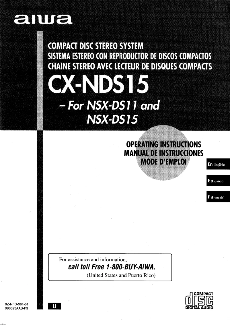 Imagen de la primera página del manual del dispositivo NSX-DS11