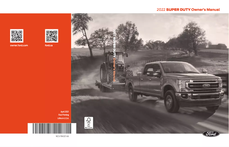 Page 1 de la notice Manuel utilisateur Ford F-250 (2022)