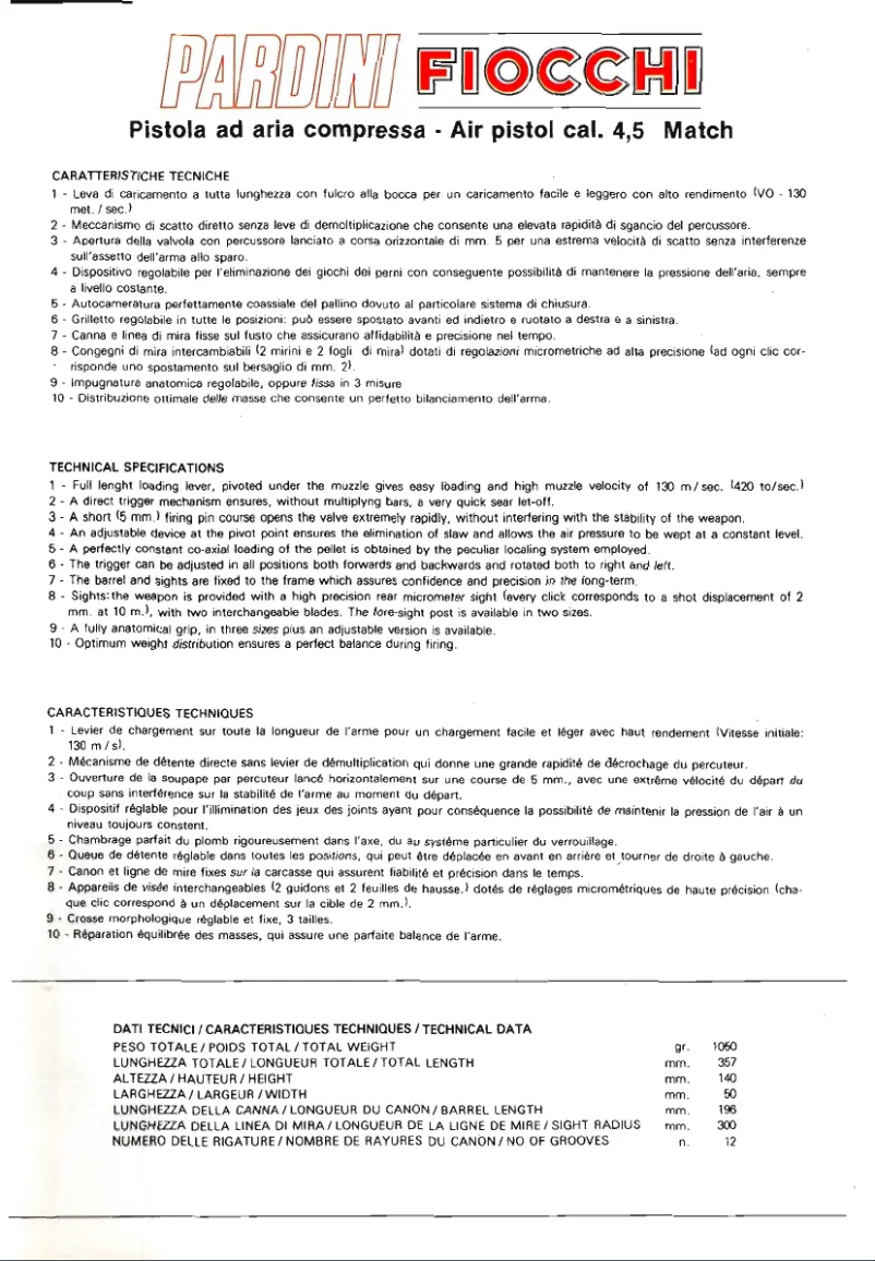 Page n°1 - Manuel utilisateur Pardini P10