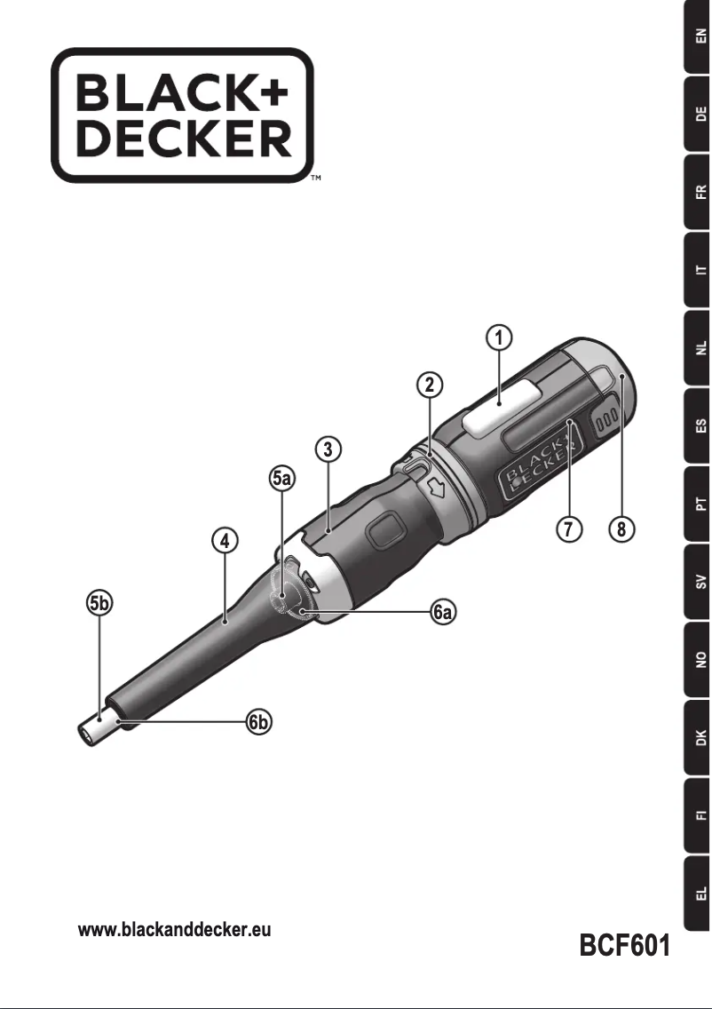Page 1 de la notice Manuel utilisateur Black & Decker BCF601