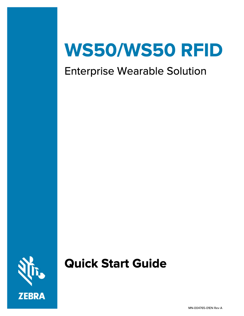 Page 1 de la notice Guide de démarrage rapide Zebra WS50