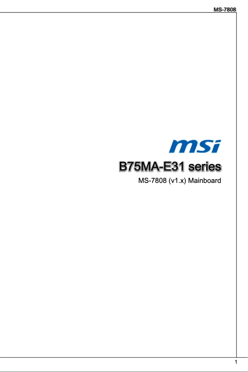 Image de la première page du manuel de l'appareil B75MA-E31