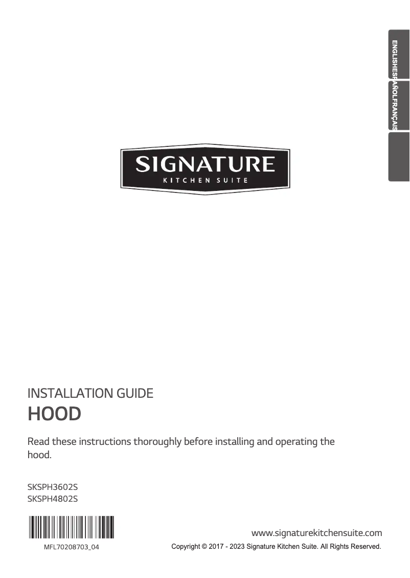 Page n°1 - Manuel utilisateur Signature SKSCH3601S