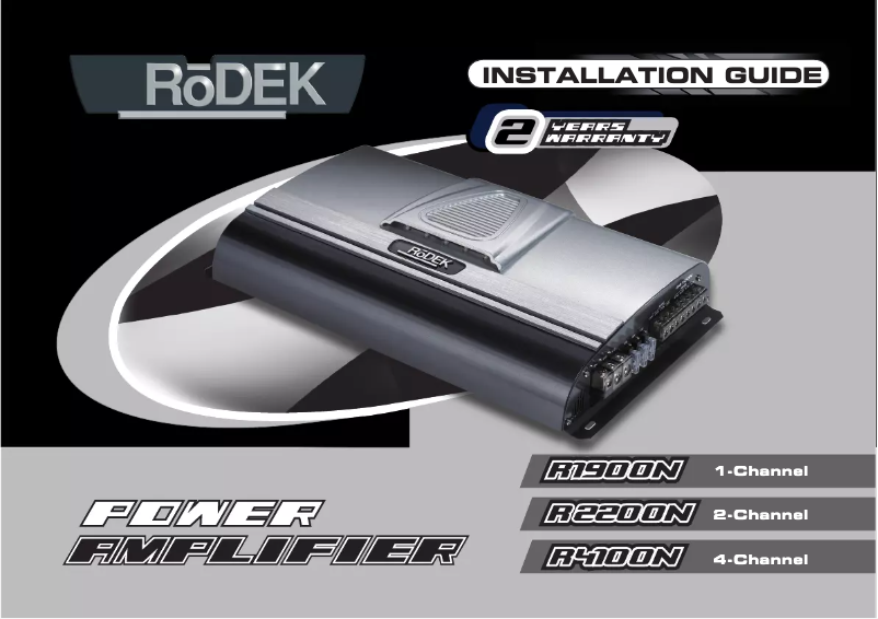 Page 1 de la notice Manuel utilisateur Rodek R4100N