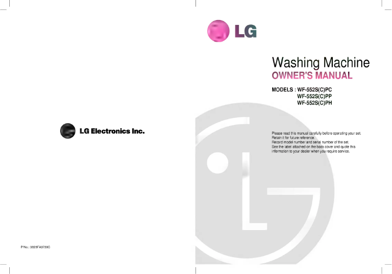 Page 1 de la notice Manuel utilisateur LG WF-552SPP