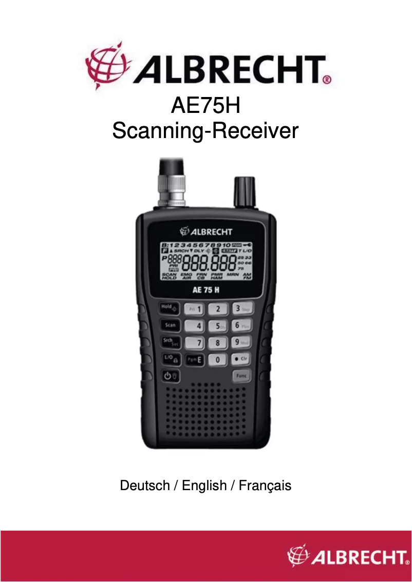 First page image of the manual for HAE75