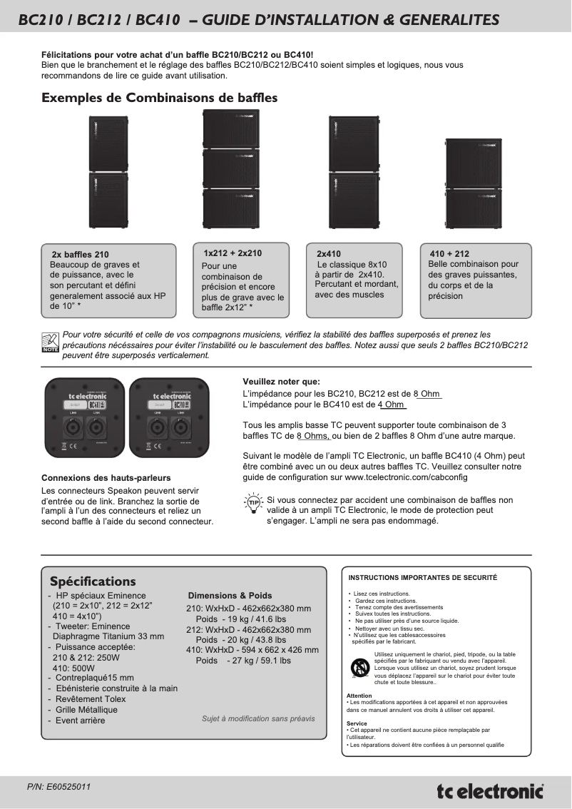 Page 1 de la notice Manuel utilisateur TC Electronic BC210