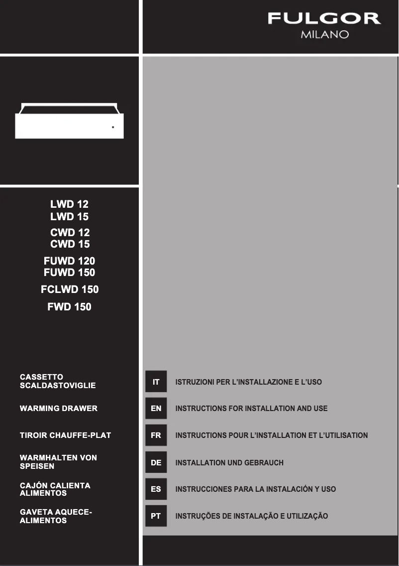 Page n°1 - Manuel utilisateur Fulgor Milano FWD 150 X