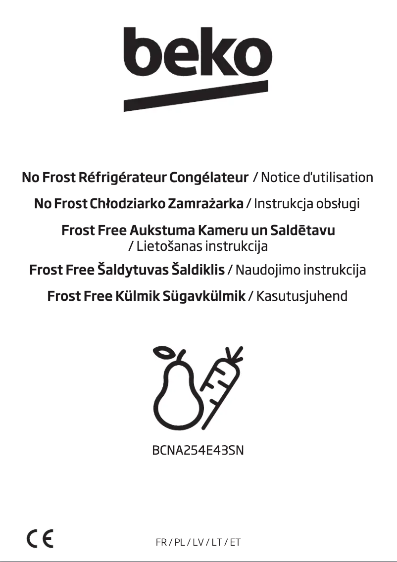 Image de la première page du manuel de l'appareil BCNA254E43SN